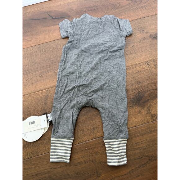 Moon + Beck Bamboo Bundle Short Sleeve Round Neck Romper Gray Size 3-6M NWT - Picture 3 of 9